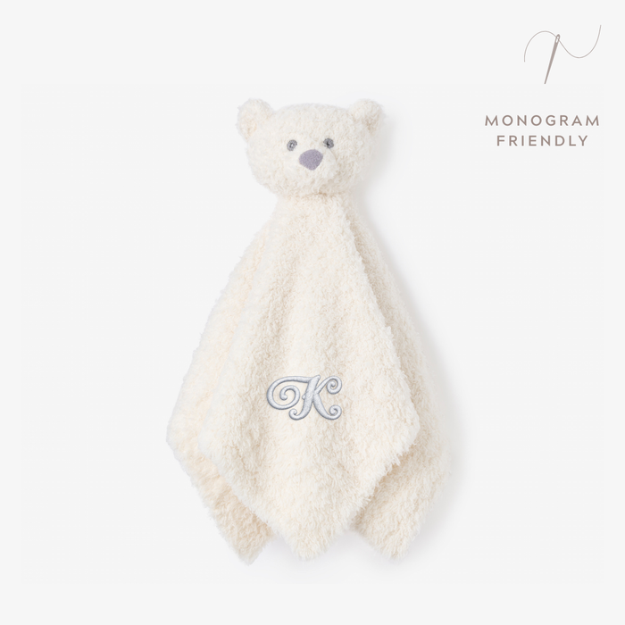 Feather Knit White Bear Security Blanket
