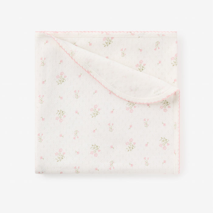 Folklore Floral Print Organic Cotton Pointelle Baby Blanket