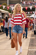 Gameday Stripe Knit Oversized Top