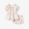 Garden Picnic Organic Muslin Ruffle Collar Top + Bloomer Set