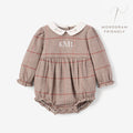 Glen Plaid Bubble w/ Embroidered Peter Pan Collar