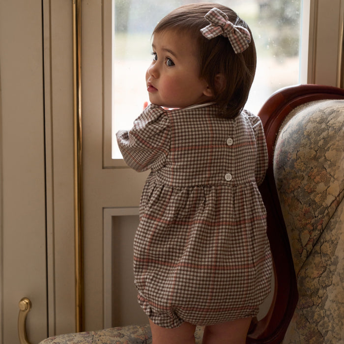 Glen Plaid Bubble w/ Embroidered Peter Pan Collar