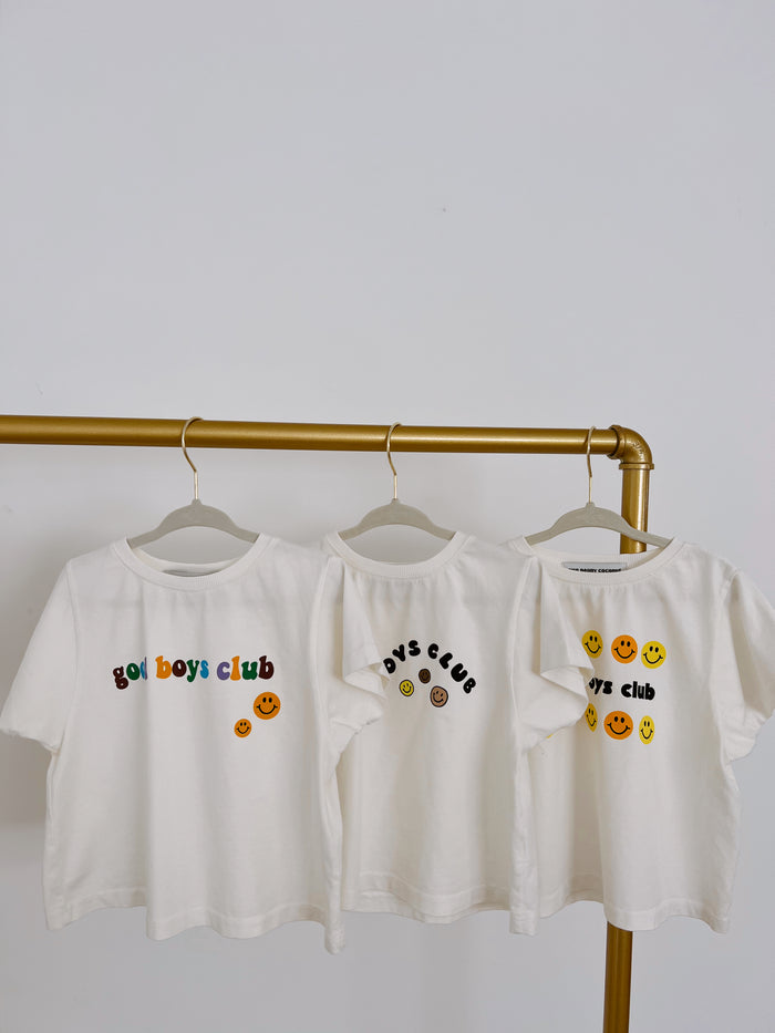 (PRE-ORDER)Good Boys Club Tee - Sun Peony Coconut
