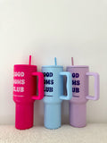 Good Moms Club 40oz Tumbler with Handle and Straw Lid - Sun Peony Coconut