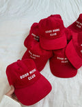 Good Moms Club Corduroy Cherry Baseball Hat - Sun Peony Coconut