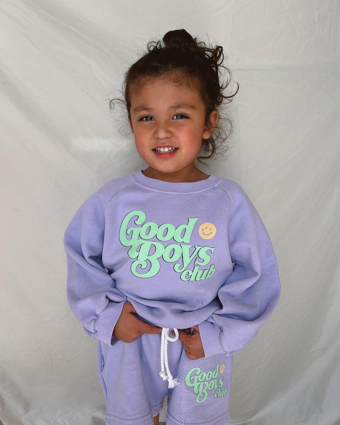 GRAPE SMILEY GOOD BOYS CLUB SWEATSHIRT - Sun Peony Coconut