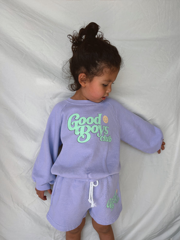 GRAPE SMILEY GOOD BOYS CLUB SWEATSHIRT - Sun Peony Coconut