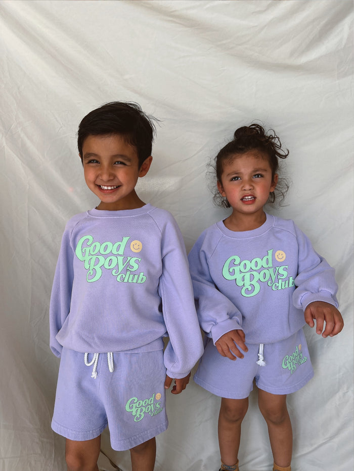 GRAPE SMILEY GOOD BOYS CLUB SWEATSHIRT - Sun Peony Coconut