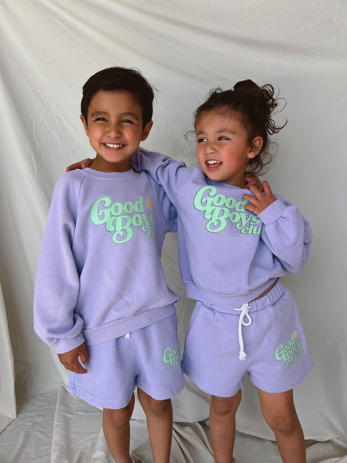 GRAPE SMILEY GOOD BOYS CLUB SWEATSHIRT - Sun Peony Coconut