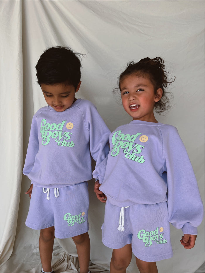 GRAPE SMILEY GOOD BOYS CLUB SWEATSHIRT - Sun Peony Coconut