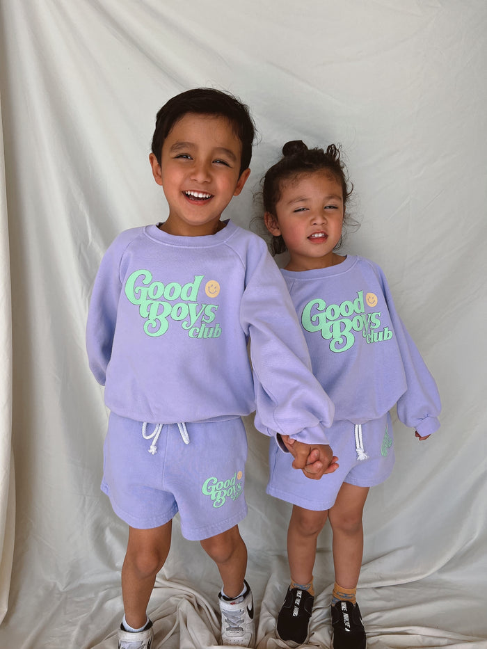 GRAPE SMILEY GOOD BOYS CLUB SWEATSHIRT - Sun Peony Coconut