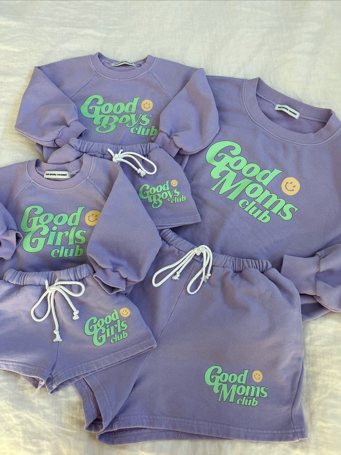 GRAPE SMILEY GOOD BOYS CLUB SWEATSHIRT - Sun Peony Coconut