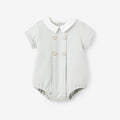 Gray Double Knit Button Front Bubble