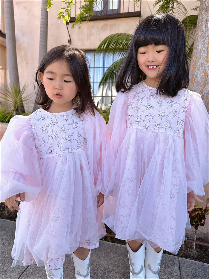 Hannah Floral Girlie Dress Pink - Sun Peony Coconut