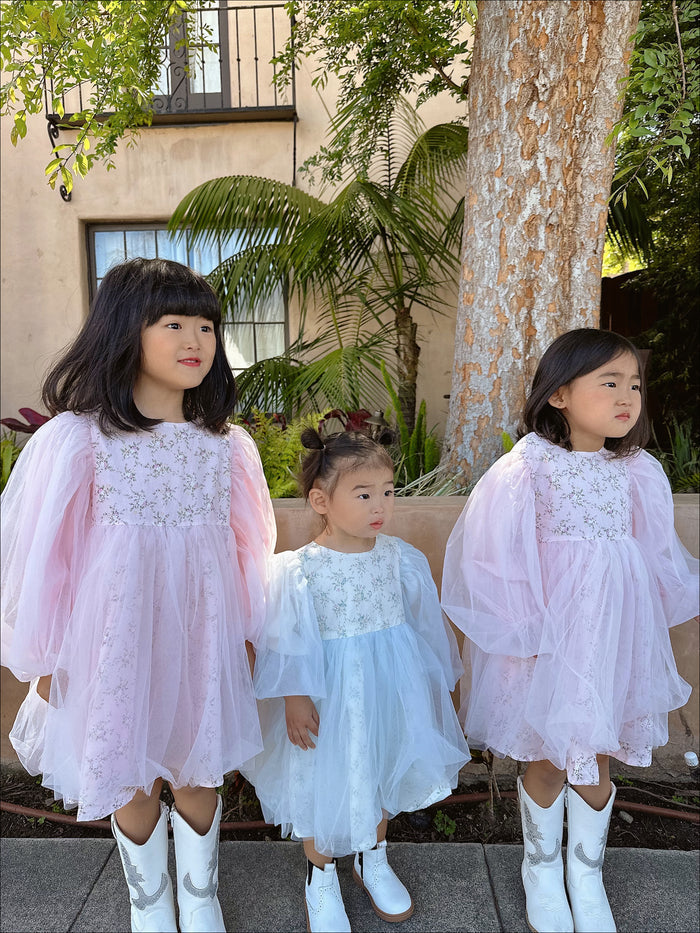 Hannah Floral Girlie Dress Pink - Sun Peony Coconut