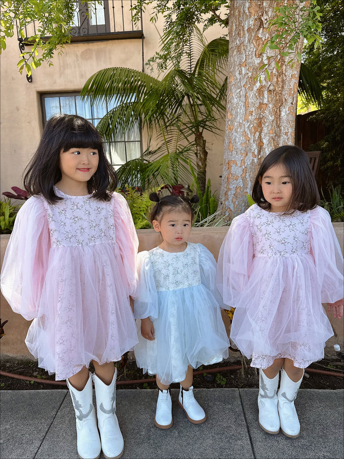 Hannah Floral Girlie Dress Pink - Sun Peony Coconut