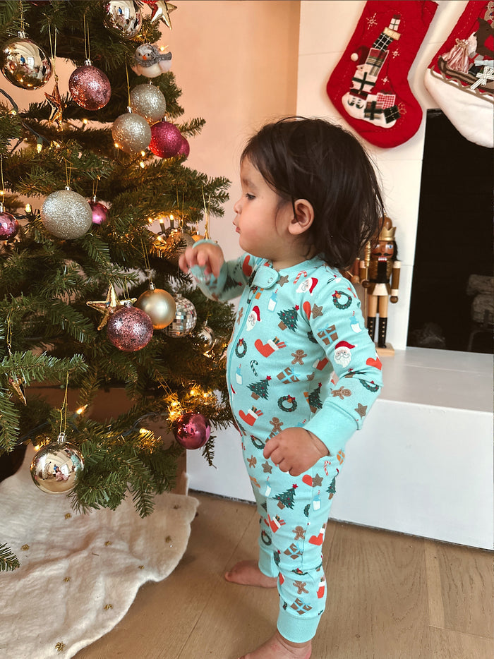 Holiday PJ Baby Boy Onesie - Sun Peony Coconut