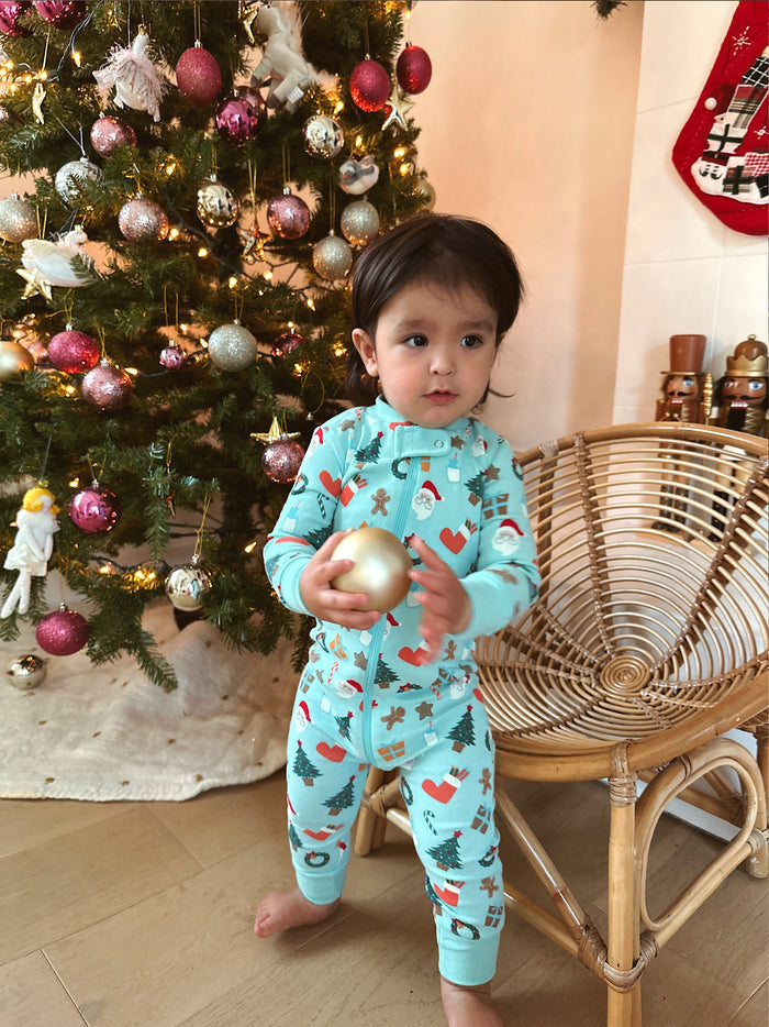 Holiday PJ Baby Boy Onesie - Sun Peony Coconut