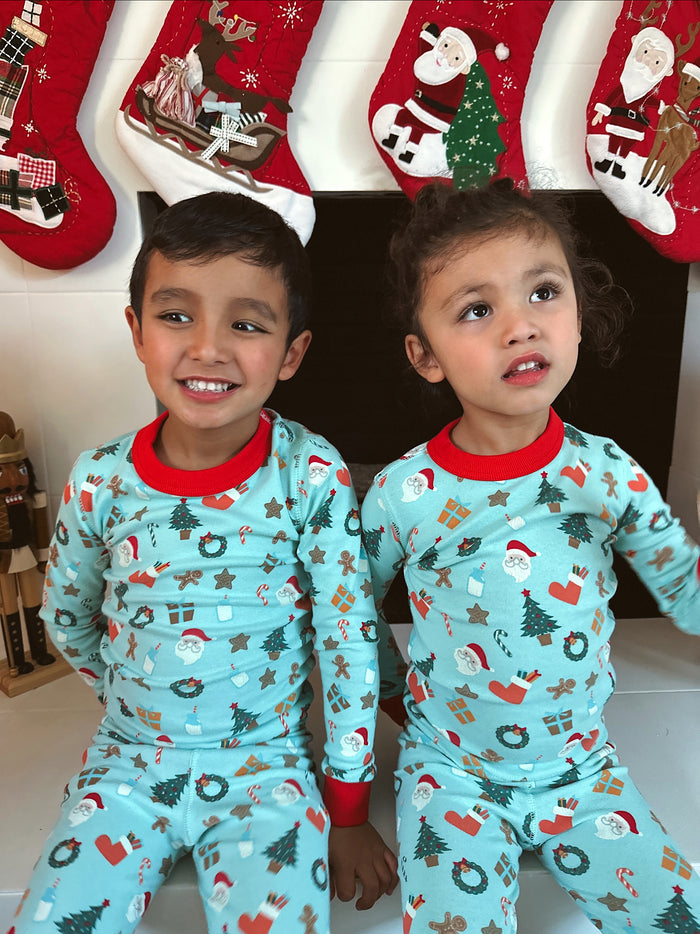 Holiday PJ Set for Boys - Sun Peony Coconut