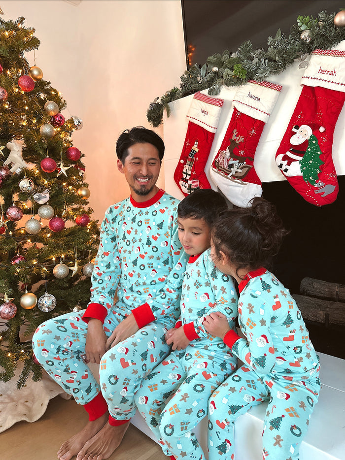 Holiday PJ Set for Boys - Sun Peony Coconut