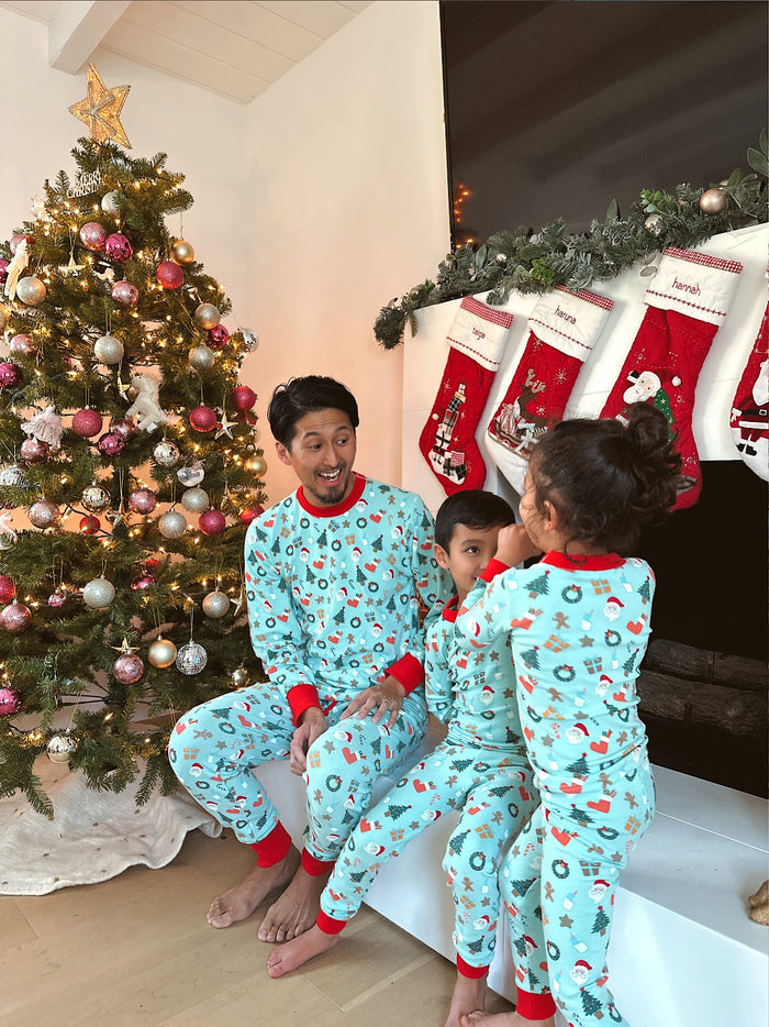 Holiday PJ Set for Boys - Sun Peony Coconut