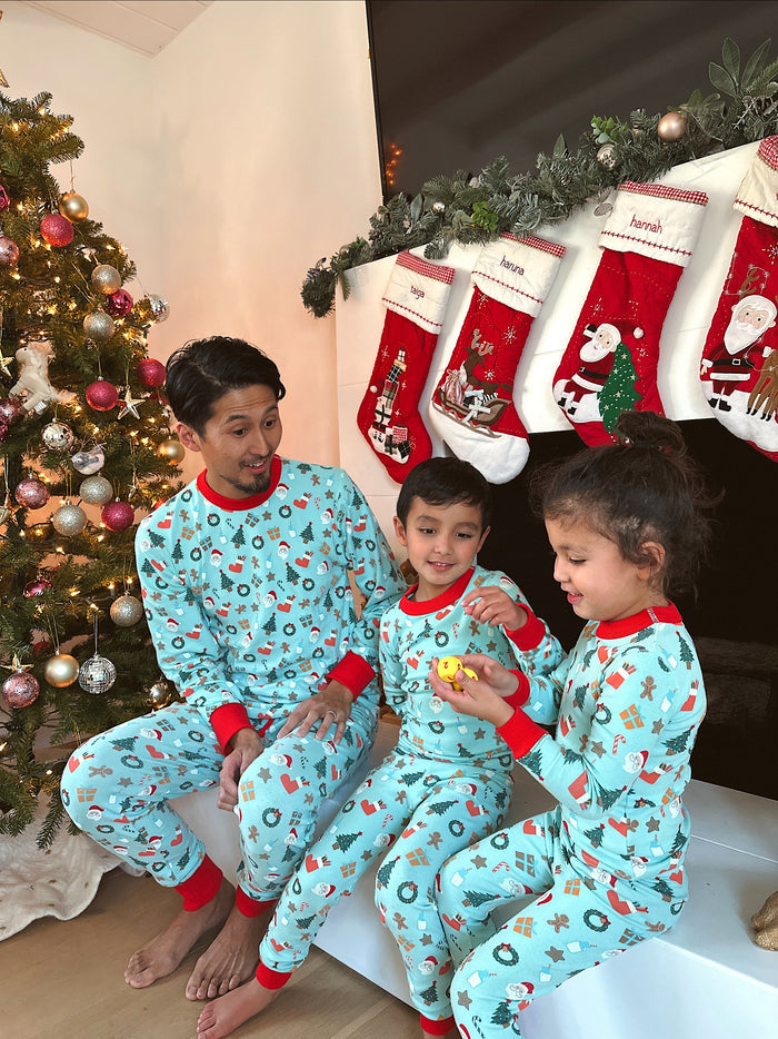 Holiday PJ Set for Boys - Sun Peony Coconut