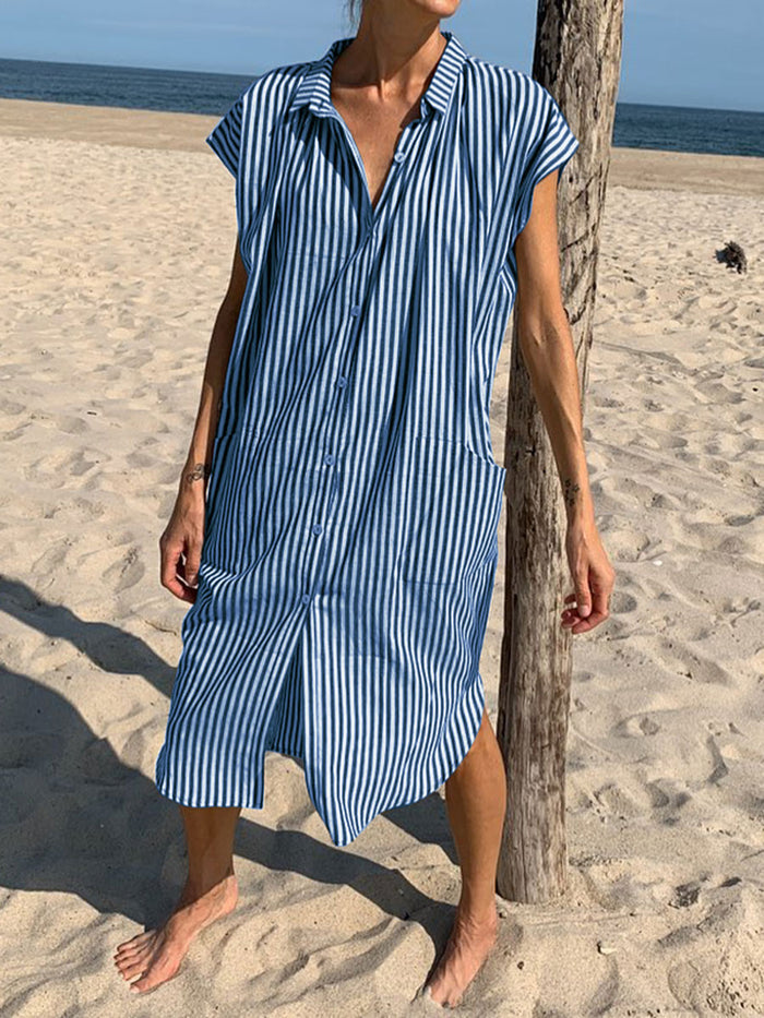 Holiday Shirt Casual Striped Dress