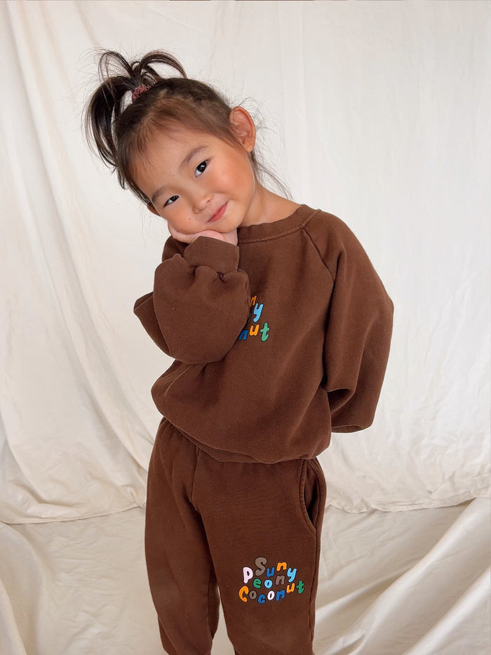 Hot Chocolate Mini Sweatpants - Sun Peony Coconut