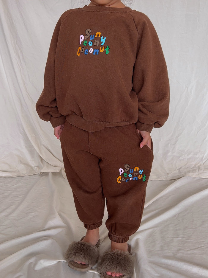 Hot Chocolate Mini Sweatpants - Sun Peony Coconut
