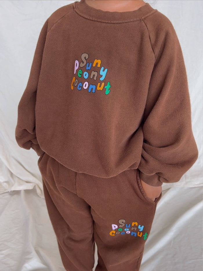 Hot Chocolate Mini Sweatpants - Sun Peony Coconut
