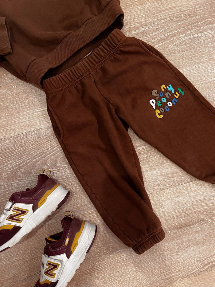 Hot Chocolate Mini Sweatpants - Sun Peony Coconut