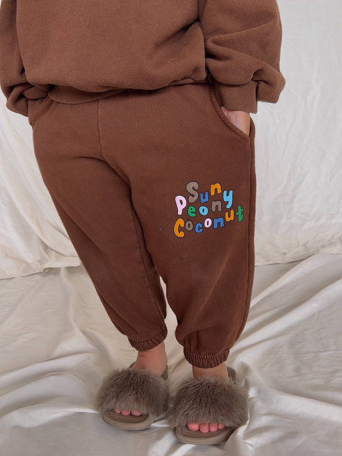 Hot Chocolate Mini Sweatpants - Sun Peony Coconut