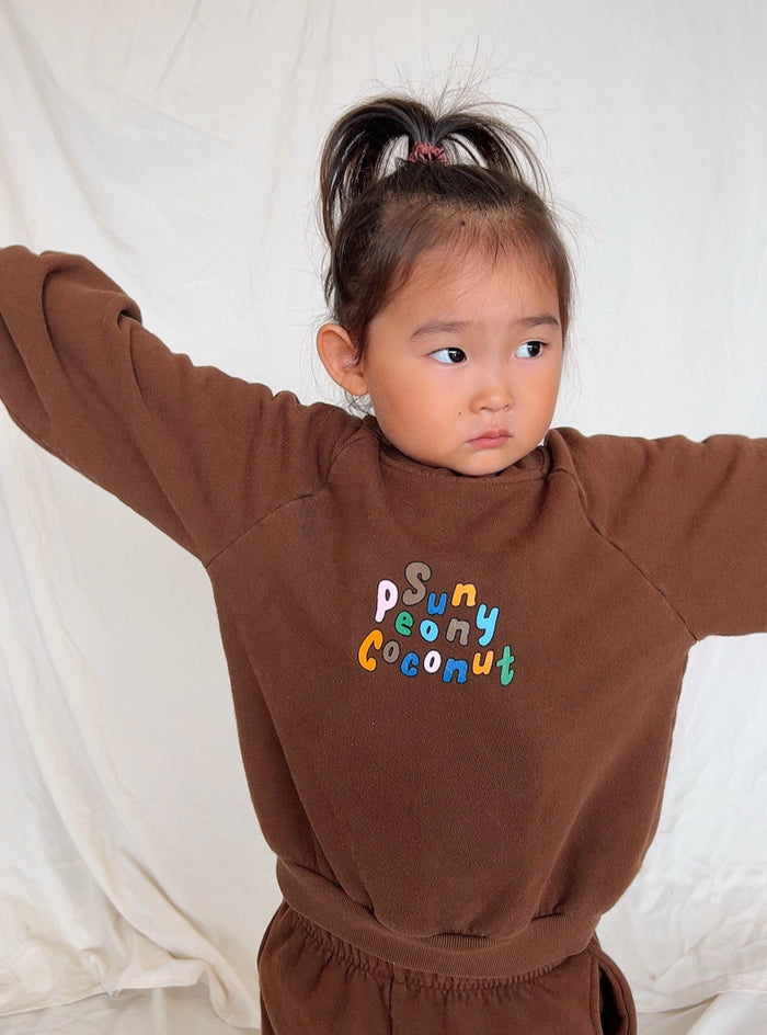 Hot Chocolate Mini Sweatshirt - Sun Peony Coconut