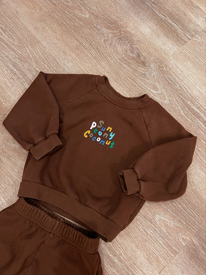 Hot Chocolate Mini Sweatshirt - Sun Peony Coconut