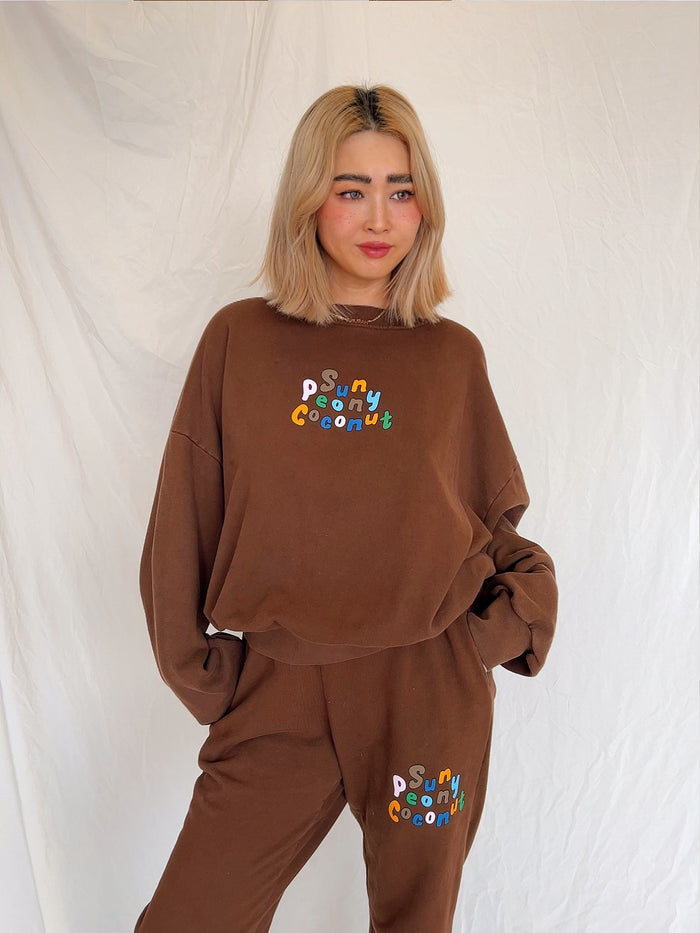 Hot Chocolate Mom Sweatpants - Sun Peony Coconut