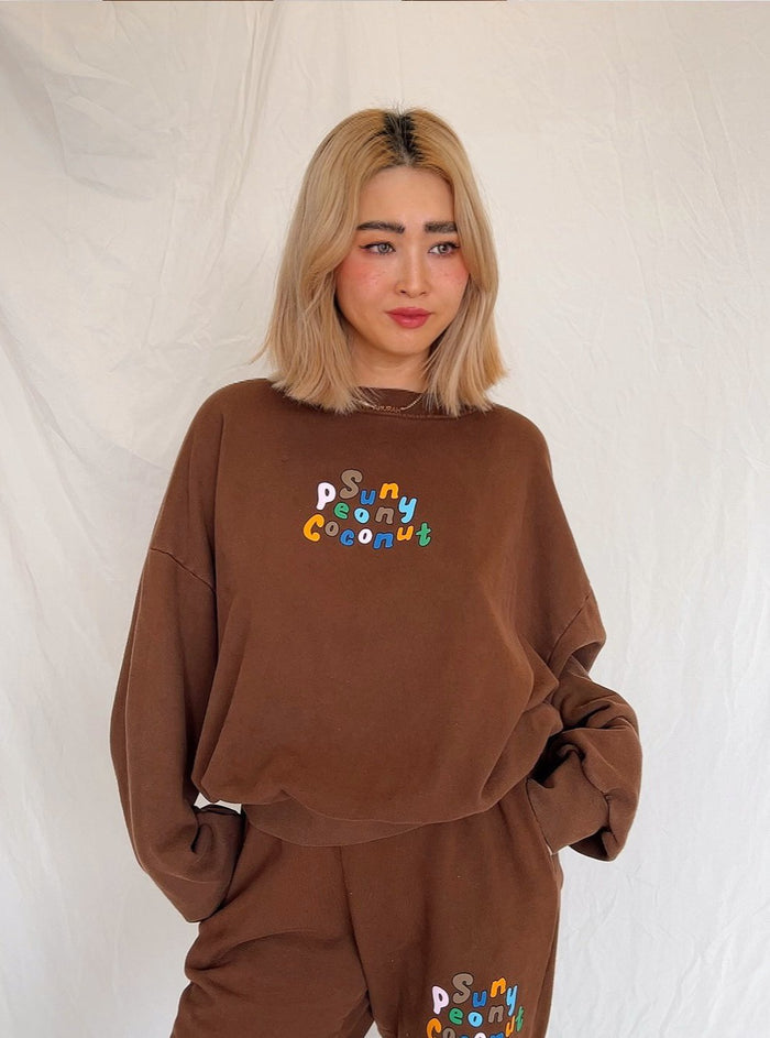 Hot Chocolate Mom Sweatshirt - Sun Peony Coconut