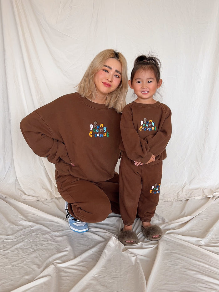 Hot Chocolate Mom Sweatshirt - Sun Peony Coconut