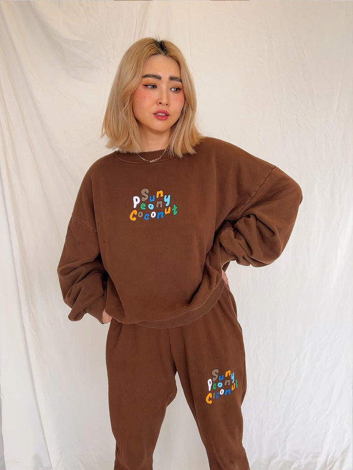 Hot Chocolate Mom Sweatshirt - Sun Peony Coconut