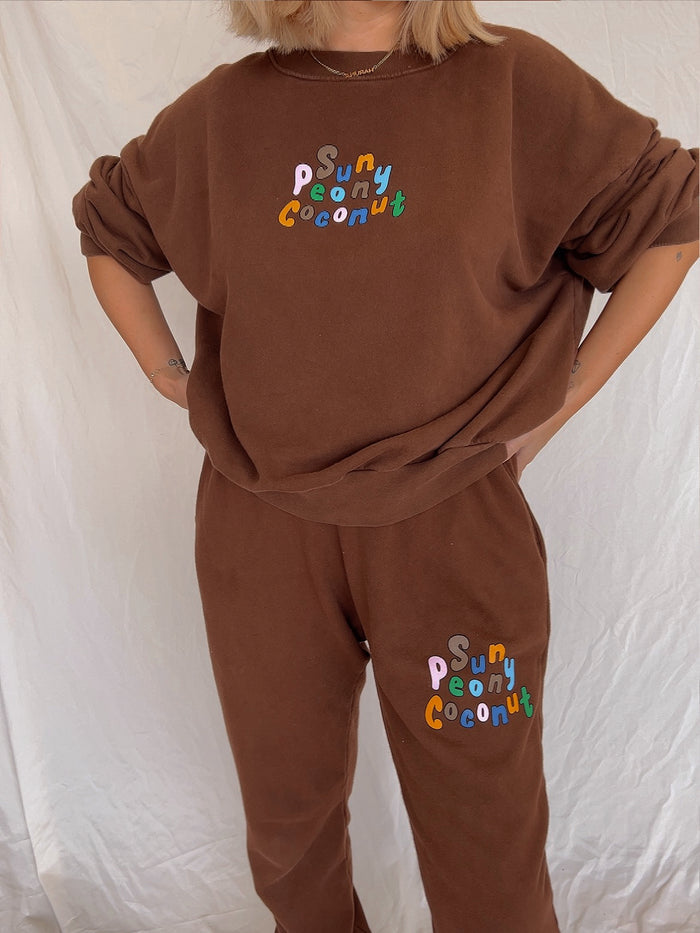 Hot Chocolate Mom Sweatshirt - Sun Peony Coconut