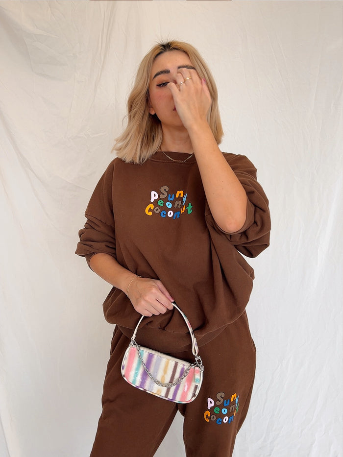 Hot Chocolate Mom Sweatshirt - Sun Peony Coconut