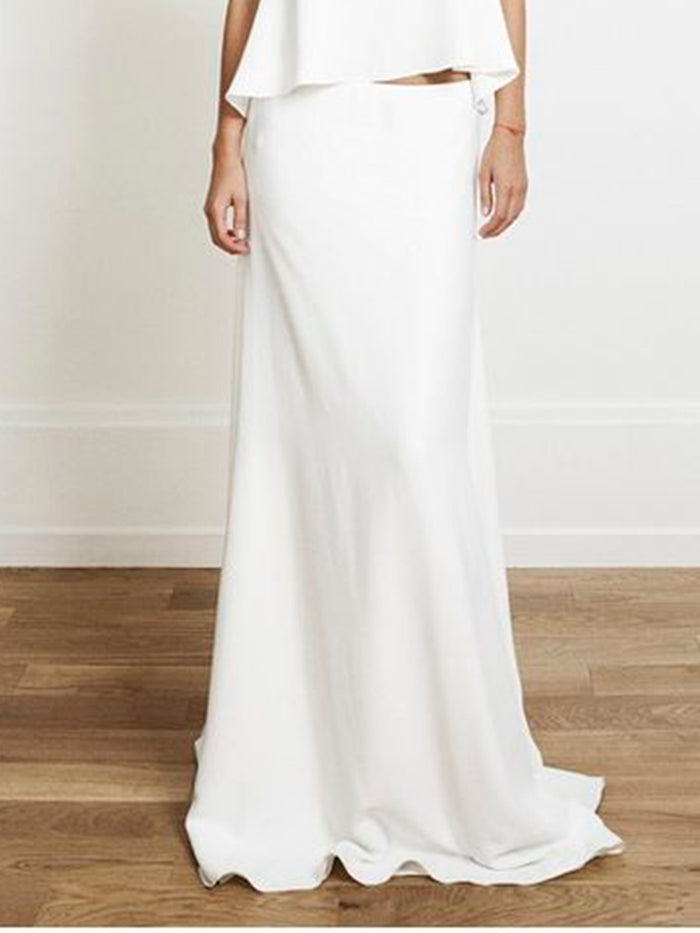 Ice Silk Solid Color Summer Dress Women Suit