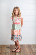 Kids Daisy & Checkered Tiered Spring Easter Summer Dress
