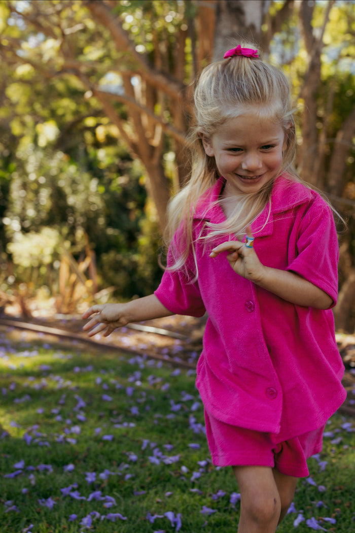 Lauren Luyendyk x SPC Kid's Terry Shirt / Pink - Sun Peony Coconut