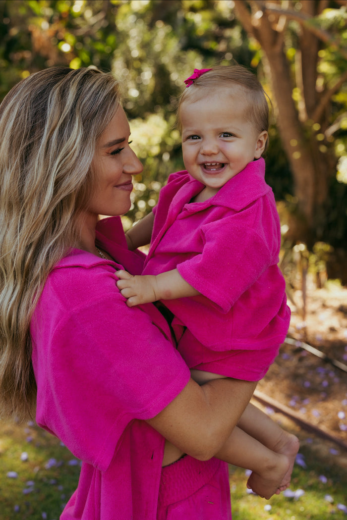 Lauren Luyendyk x SPC Kid's Terry Shirt / Pink - Sun Peony Coconut