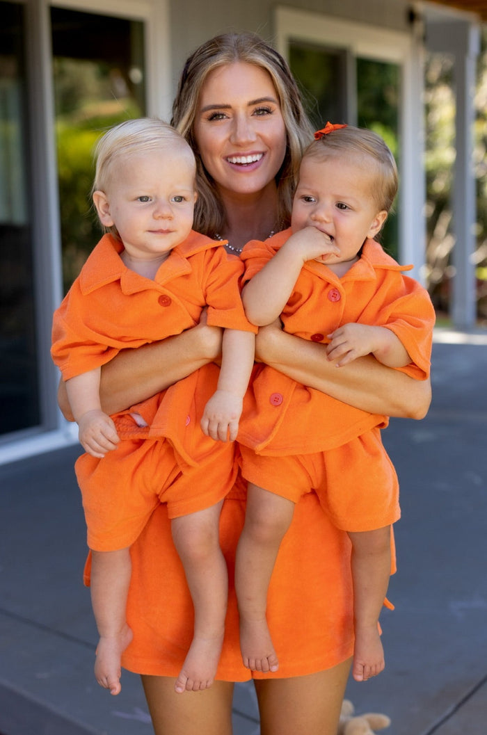 Lauren Luyendyk x SPC Kid's Terry Short / Orange - Sun Peony Coconut