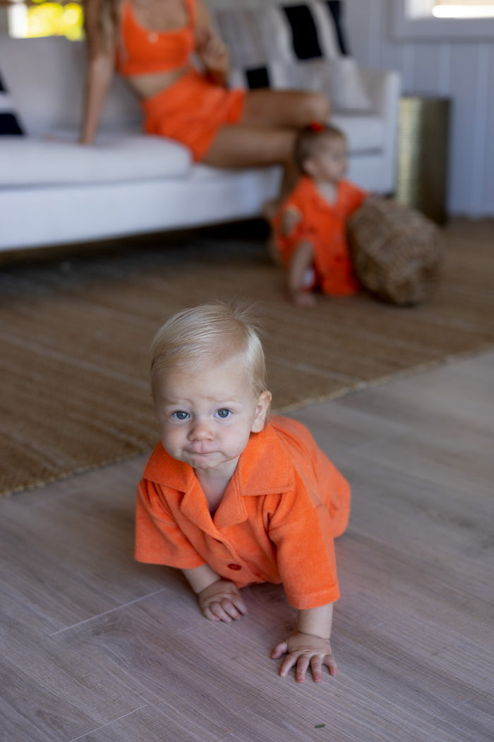 Lauren Luyendyk x SPC Kid's Terry Short / Orange - Sun Peony Coconut