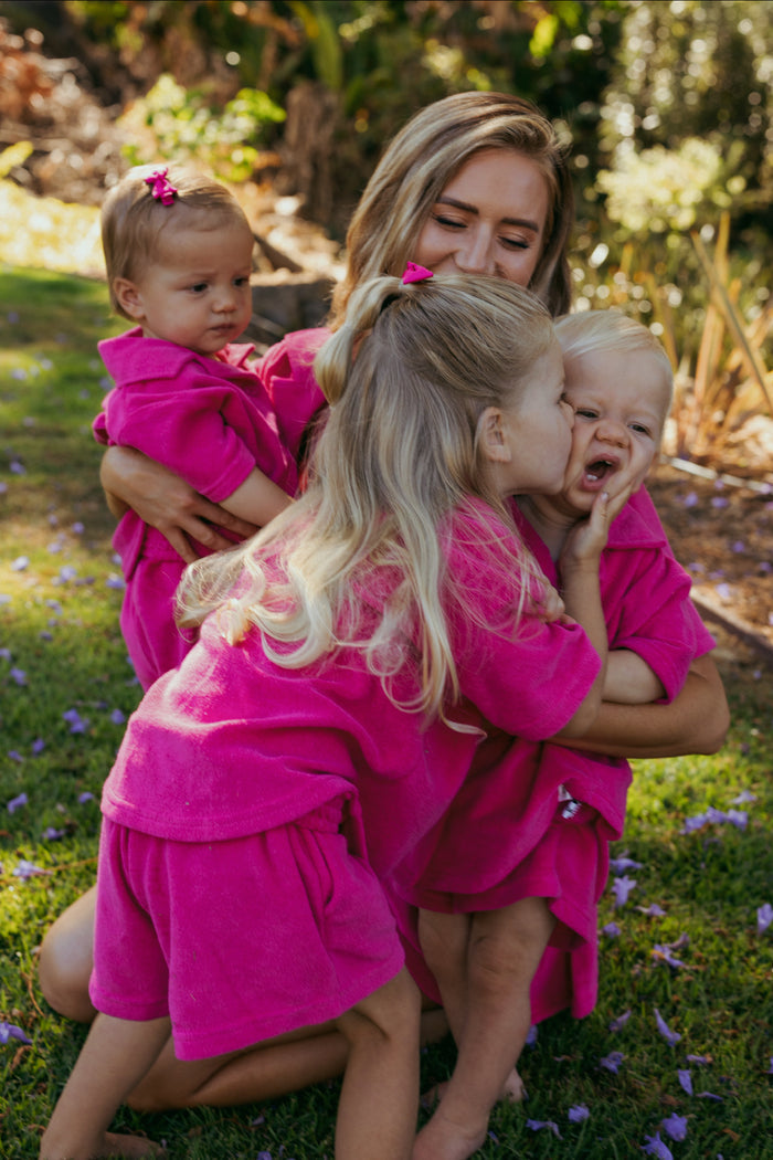 Lauren Luyendyk x SPC Kid's Terry Short / Pink - Sun Peony Coconut