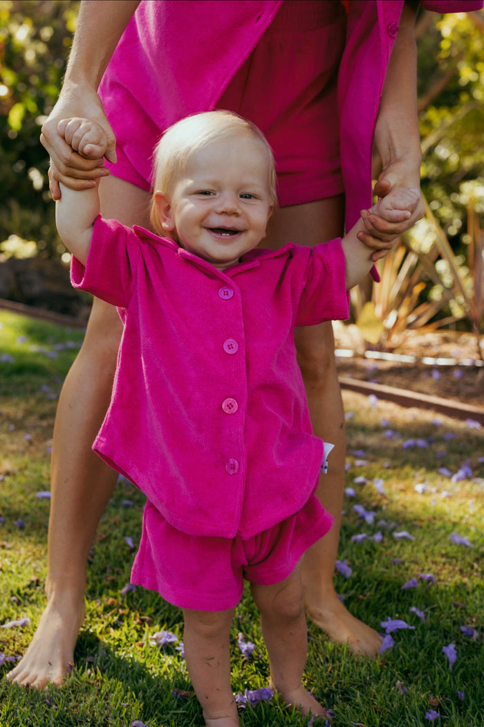 Lauren Luyendyk x SPC Kid's Terry Short / Pink - Sun Peony Coconut