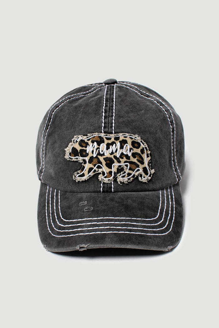 Leopard Patch Mama Bear Baseball Cap