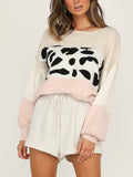 Leopard Stitching Contrast Suit
